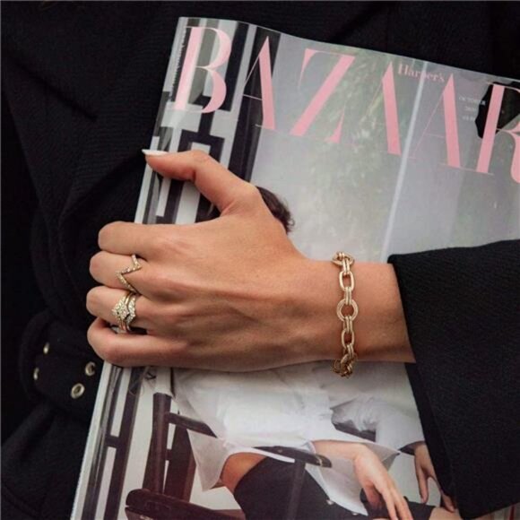 18k Gold Plated Chunky Cuban Link Bracelet for Men Women Toggle Rope Jewelry - Picture 4 of 7